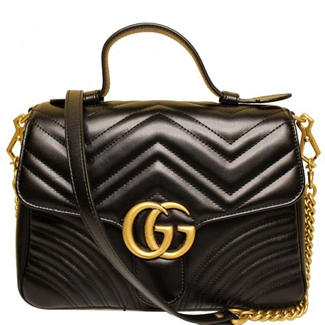 gucci 498110|Gucci GG Marmont Small Top Handle Bag Black .